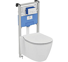 Комплект унитаза с инсталляцией Ideal Standard Connect Prosys R030701 с сиденьем Микролифт и клавишей смыва Хром