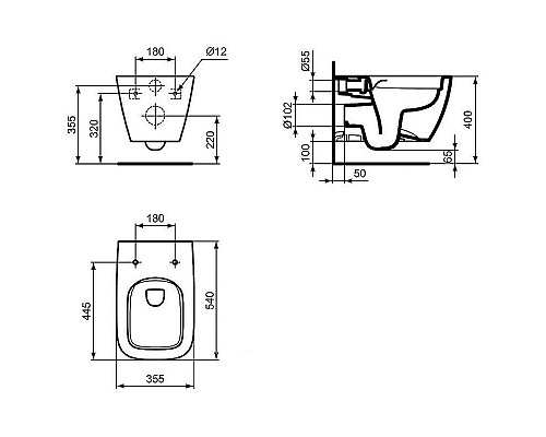 Приобрести Комплект унитаза с инсталляцией Ideal Standard I.Life B I500301 с сиденьем Микролифт в магазине сантехники Santeh-Crystal.ru
