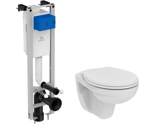 Приобрести Комплект унитаза с инсталляцией Ideal Standard Prosys Eco Frame Eurovit W660101 с сиденьем Микролифт в магазине сантехники Santeh-Crystal.ru