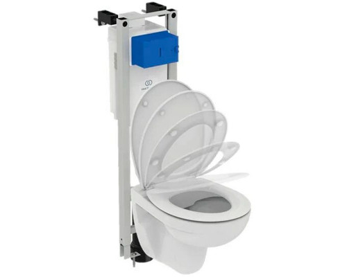 Приобрести Комплект унитаза с инсталляцией Ideal Standard Prosys Eco Frame Eurovit W660101 с сиденьем Микролифт в магазине сантехники Santeh-Crystal.ru