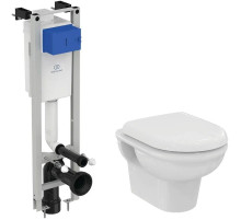 Комплект унитаза с инсталляцией Ideal Standard Prosys Eco Frame Exacto X022601 с сиденьем Микролифт