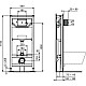 Приобрести Комплект унитаза с инсталляцией Ideal Standard Tesi Rimless TT00003/121A6 с сиденьем Микролифт и Черной матовой клавишей смыва в магазине сантехники Santeh-Crystal.ru