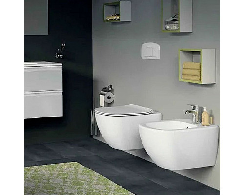 Заказать Комплект унитаза с инсталляцией Ideal Standard Tesi Aqua Blade TT00002/123AA с сиденьем Микролифт и клавишей смыва Хром в магазине сантехники Santeh-Crystal.ru