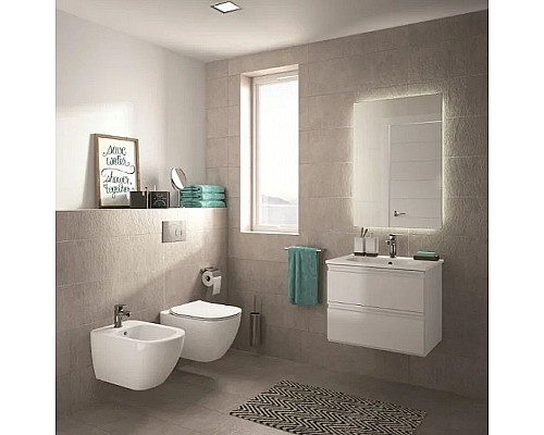 Купить Комплект унитаза с инсталляцией Ideal Standard Tesi Aqua Blade TT00002/123JG с сиденьем Микролифт и клавишей смыва Хром матовый в магазине сантехники Santeh-Crystal.ru