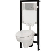 Комплект унитаза с инсталляцией Jacob Delafon Brive E21733RU-00 с сиденьем Микролифт и клавишей смыва Хром