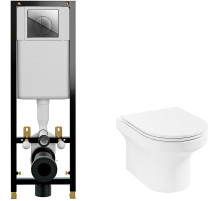 Комплект унитаза Jacob Delafon Elite EDX114RU-00 с инсталляцией Cersanit Black 35 S-IN-BLACK-Cg-w с сиденьем Микролифт и клавишей смыва Хром