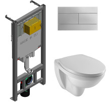 Комплект унитаза с инсталляцией Jacob Delafon Patio E21739RU-00 с сиденьем Микролифт и клавишей смыва Хром
