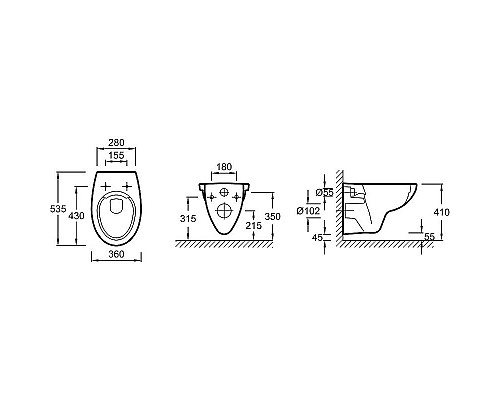 Santeh-Crystal.ru: Унитаз Jacob Delafon Patio EDV102-00 подвесной без сиденья Купить Унитаз Jacob Delafon Patio EDV102-00 подвесной без сиденья в магазине сантехники Santeh-Crystal.ru