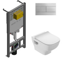 Комплект унитаза с инсталляцией Jacob Delafon Struktura E21741RU-00 с сиденьем Микролифт и клавишей смыва Хром