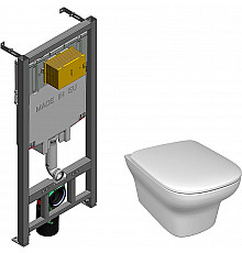 Комплект унитаза с инсталляцией Jacob Delafon Vox E21772RU-00 с сиденьем Микролифт без клавиши смыва