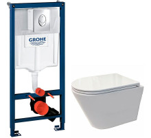 Комплект унитаза Koller Pool Orion OR-0515-RW с инсталляцией Grohe Rapid SL 38721001 с сиденьем Микролифт и клавишей смыва Хром