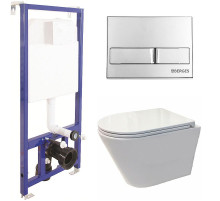 Комплект унитаза Koller Pool Orion OR-0515-RW с инсталляцией Berges Wasserhaus Novum L3 040213 с сиденьем Микролифт и клавишей смыва Хром