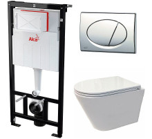 Комплект унитаза Koller Pool Orion OR-0515-RW с инсталляцией Alcaplast Sadromodul AM101/1120-3:1 RU M71-0001 с сиденьем Микролифт и клавишей смыва Хром