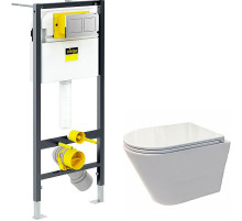 Комплект унитаза Koller Pool Orion OR-0515-RW с инсталляцией Viega Prevista Dry 8524.14 792596 с сиденьем Микролифт и клавишей смыва Хром