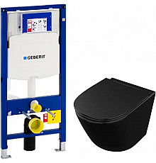 Комплект унитаза Owl 1975 Vind Cirkel-H OWLT190305 с инсталляцией Geberit Duofix Sigma UP320 111.300.00.5 с сиденьем Микролифт