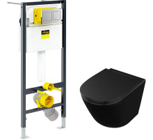 Комплект унитаза Owl 1975 Vind Cirkel-H OWLT190305 с инсталляцией Viega Prevista Dry 8524.14 792596 с сиденьем Микролифт и клавишей смыва Хром