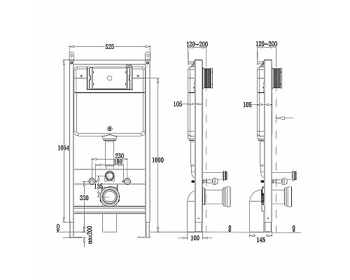 Купить Комплект унитаза с инсталляцией Point Виктория PN48071BM с сиденьем Микролифт и Черной матовой клавишей смыва в магазине сантехники Santeh-Crystal.ru