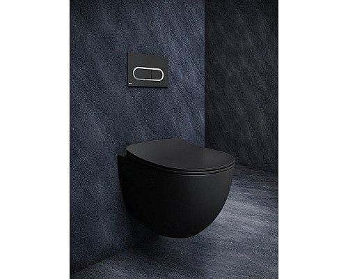 Приобрести Унитаз Ravak Uni Chrome RimOff X01794 подвесной Черный без сиденья в магазине сантехники Santeh-Crystal.ru