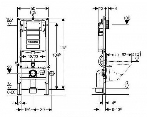 Заказать Комплект унитаза Roca Mateo 346200000+ZRU9302815  с инсталляцией Geberit Duofix Sigma UP320 111.300.00.5 с сиденьем в магазине сантехники Santeh-Crystal.ru
