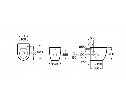 Приобрести Унитаз Roca Meridian 347247000 приставной без сиденья в магазине сантехники Santeh-Crystal.ru