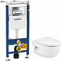 Комплект унитаза Roca Meridian N 346247000+8012A200B с инсталляцией Geberit Duofix Plattenbau Delta UP100 458.125.21.1 с сиденьем Микролифт и клавишей смыва Хром Комплект унитаза Roca Meridian N 346247000+8012A200B с инсталляцией Geberit Duofix Plattenbau Delta UP100 458.125.21.1 с сиденьем Микролифт и клавишей смыва Хром