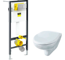 Комплект унитаза Rosa Элеганс Люкс Вн УнБ32 4620008195438 с инсталляцией Viega Prevista Dry 8524.14 792596 с сиденьем Микролифт и клавишей смыва Хром