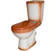 Унитаз компакт Rosa Комфорт 4620008191010 Коричневый декор с бачком и сиденьем
