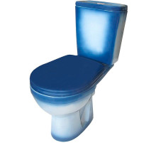 Унитаз компакт Rosa Рио 4640021065754 Синий декор с бачком и сиденьем