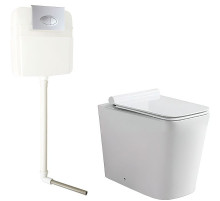 Комплект унитаза SantiLine SL-5020 со смывным бачком SL-02 с клавишей смыва Хром