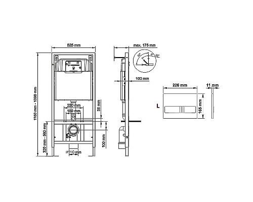 Заказать Комплект унитаза SantiLine SL-5005 с инсталляцией Berges Novum L3 040213 с сиденьем Микролифт и клавишей смыва Хром в магазине сантехники Santeh-Crystal.ru