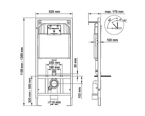 Заказать Комплект унитаза SantiLine SL-5005 с инсталляцией Berges Novum L5 040215 с сиденьем Микролифт и Черной матовой клавишей смыва в магазине сантехники Santeh-Crystal.ru