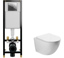 Комплект унитаза Vincea Globo VT1-14S с инсталляцией Cersanit Black 35 S-IN-BLACK-Cg-w с сиденьем Микролифт и клавишей смыва Хром