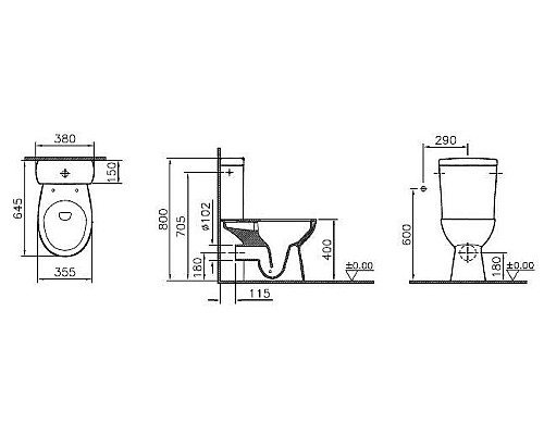 Купить Унитаз компакт Vitra S10 9822B003-7204 с бачком и сиденьем Микролифт в магазине сантехники Santeh-Crystal.ru