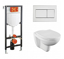 Комплект унитаза с инсталляцией Vitra Norm Fit 9773B099-7207 с сиденьем Микролифт и клавишей смыва Хром