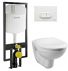 Комплект унитаза с инсталляцией Vitra Normus 9773B003-7201 с сиденьем и кнопкой смыва Белой