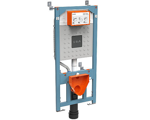 Приобрести Комплект унитаза с инсталляцией Vitra S 40 9860B003-7200 с сиденьем Микролифт и клавишей смыва Хром глянцевый в магазине сантехники Santeh-Crystal.ru