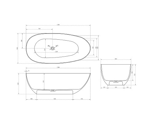 Карбоновая ванна Abber Karbon 170x80 AK9011-1.7 Черная без гидромассажа