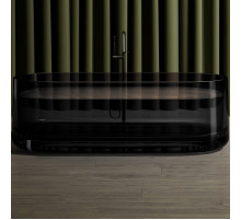 Ванна из полиэфирной смолы Abber Kristall 170х75 AT9708Onyx Черная без гидромассажа