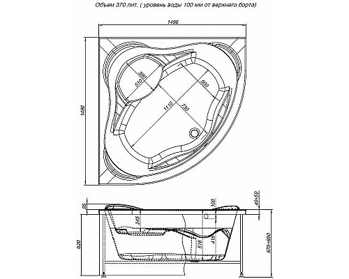 Купить Акриловая ванна Aquanet Malta New 150x150 205410 без гидромассажа в магазине сантехники Santeh-Crystal.ru