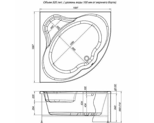 Заказать Акриловая ванна Aquanet Santiago 160x160 205545 без гидромассажа в магазине сантехники Santeh-Crystal.ru