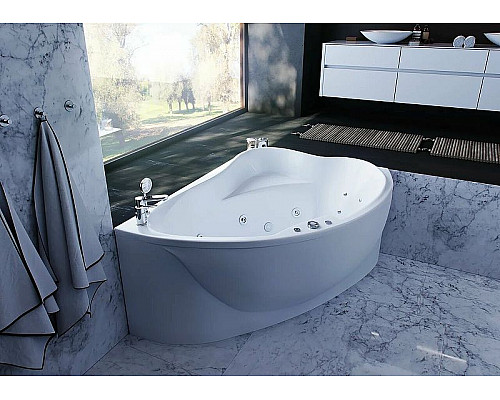 Купить Акриловая ванна Aquatek Альтаир 158x119 R ALT160-0000047 без гидромассажа с фронтальной панелью с каркасом (вклеенный) со слив-переливом в магазине сантехники Santeh-Crystal.ru