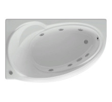 Акриловая ванна Aquatek Бетта 170x97 L BET170-0000012 с гидромассажем с фронтальной панелью с каркасом (разборный) со слив-переливом