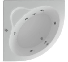Акриловая ванна Aquatek Калипсо 146x146 KAL146-0000005 с гидромассажем с фронтальной панелью с каркасом (разборный) со слив-переливом