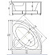 Купить Акриловая ванна Aquatek Поларис-2 155х155 POL2-0000041 без гидромассажа с фронтальной панелью с каркасом (вклеенный) со слив-переливом в магазине сантехники Santeh-Crystal.ru