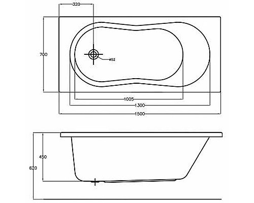 Приобрести Акриловая ванна Cersanit Nike 150x70 63346 без гидромассажа в магазине сантехники Santeh-Crystal.ru