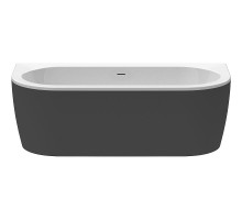 Акриловая ванна Cezares Slim 180x79 SLIM WALL-180-80-60-NERO-SET без гидромассажа