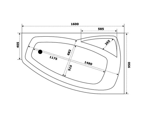 Купить Акриловая ванна Creto Madison 160х95 R 22-1114 без гидромассажа в магазине сантехники Santeh-Crystal.ru