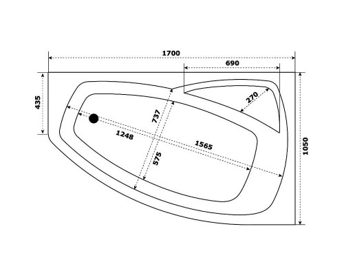 Приобрести Акриловая ванна Creto Madison 170х105 L 22-1115 без гидромассажа в магазине сантехники Santeh-Crystal.ru