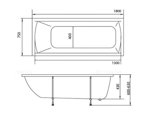 Заказать Акриловая ванна Creto Modalia 180х75 9-18075 без гидромассажа в магазине сантехники Santeh-Crystal.ru