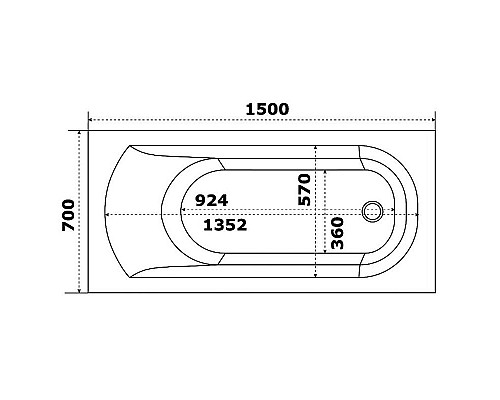 Купить Акриловая ванна Creto Scala 150х70 1-1156 без гидромассажа в магазине сантехники Santeh-Crystal.ru